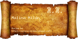 Malina Milán névjegykártya