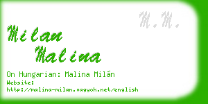 milan malina business card
